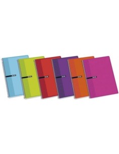 PAQ 5 CUADERNO ESPIRAL Fº 80H 60G LISO TAPA DURA
